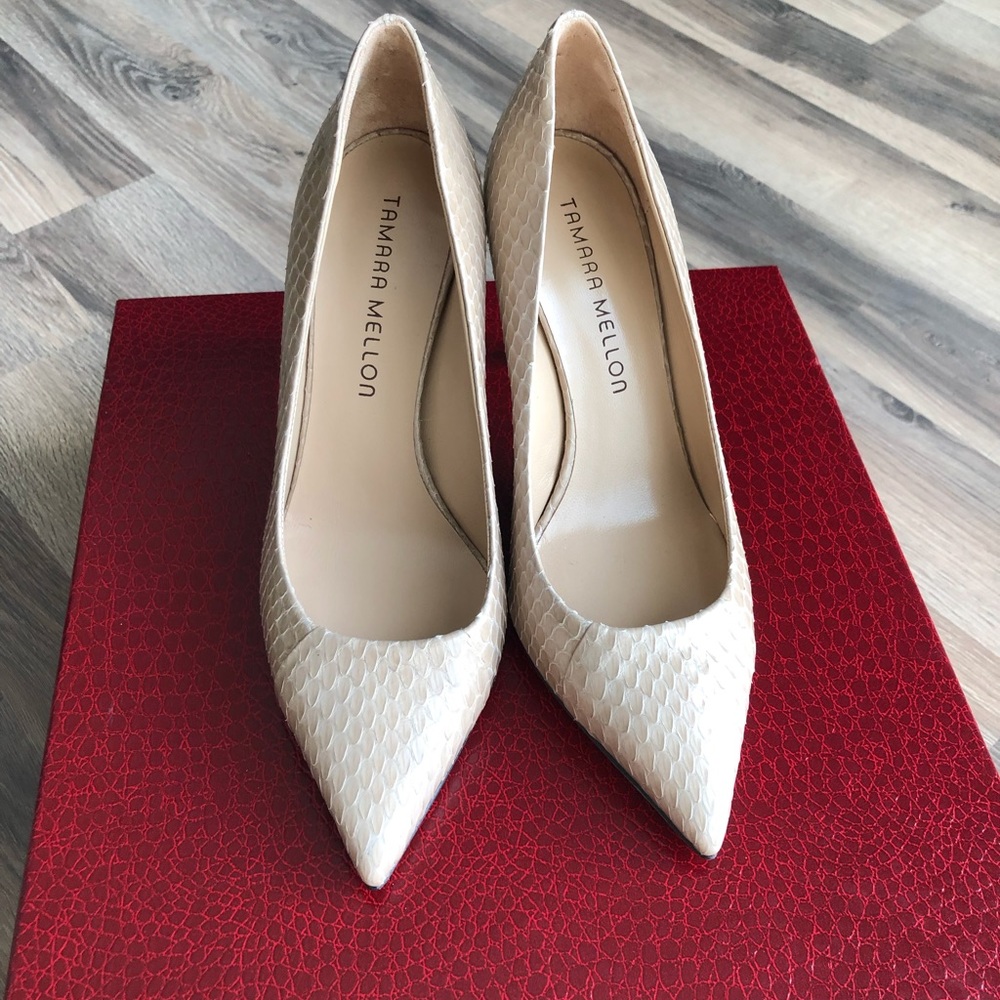 Tamara Mellon Nude Elaphe (watersnake) pump